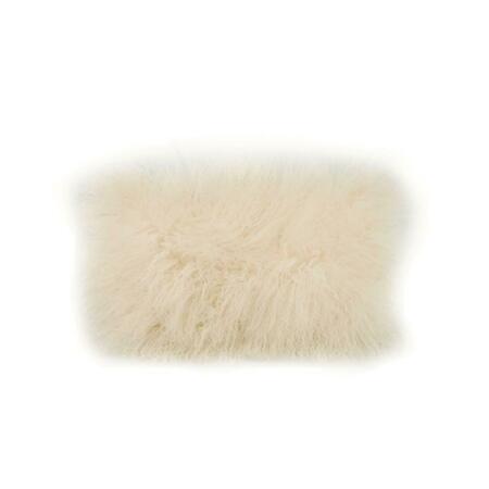 MOES HOME COLLECTION Lamb Synthetic Fur Pillow- Cream White XU-1001-05